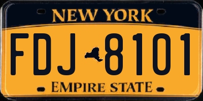 NY license plate FDJ8101