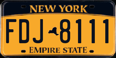 NY license plate FDJ8111