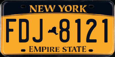 NY license plate FDJ8121