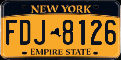NY license plate FDJ8126