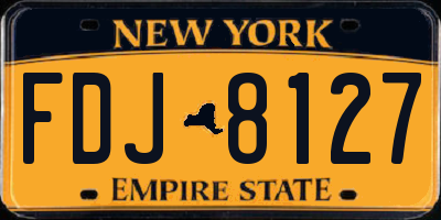 NY license plate FDJ8127