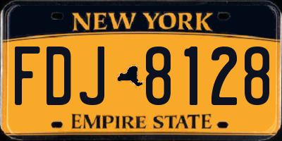 NY license plate FDJ8128