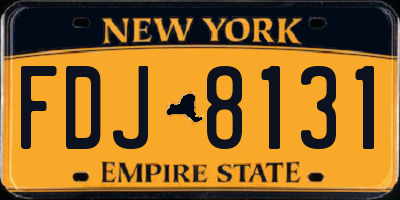 NY license plate FDJ8131