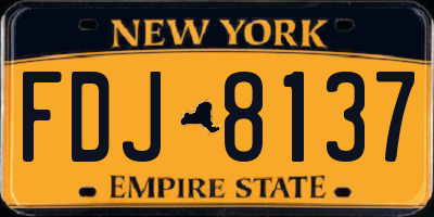 NY license plate FDJ8137