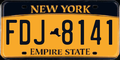 NY license plate FDJ8141