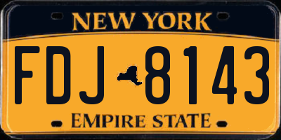 NY license plate FDJ8143
