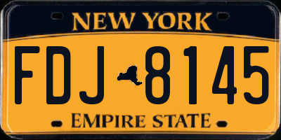 NY license plate FDJ8145