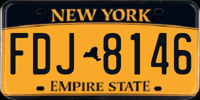NY license plate FDJ8146