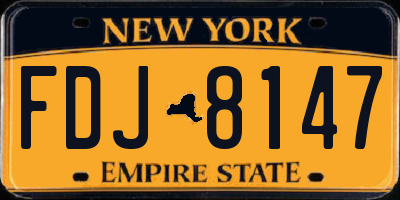 NY license plate FDJ8147