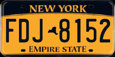 NY license plate FDJ8152