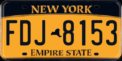 NY license plate FDJ8153