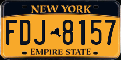 NY license plate FDJ8157