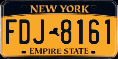 NY license plate FDJ8161