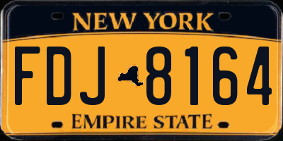 NY license plate FDJ8164