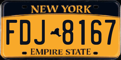NY license plate FDJ8167