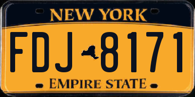 NY license plate FDJ8171