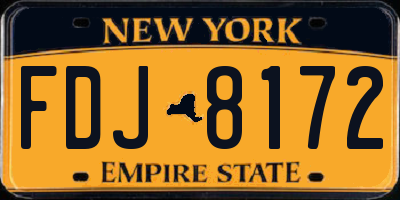 NY license plate FDJ8172