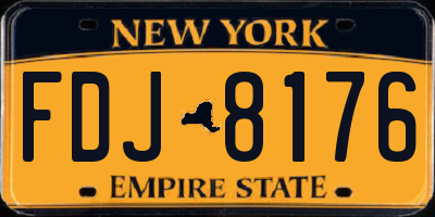 NY license plate FDJ8176