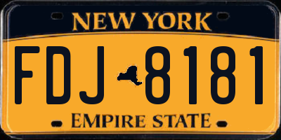 NY license plate FDJ8181