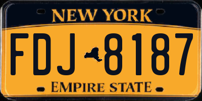 NY license plate FDJ8187