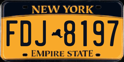 NY license plate FDJ8197