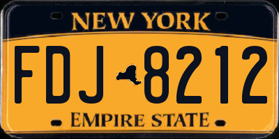 NY license plate FDJ8212