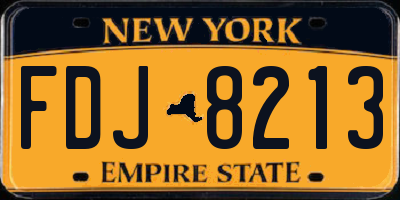 NY license plate FDJ8213