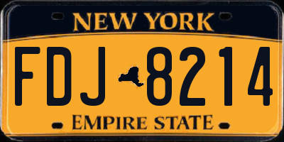 NY license plate FDJ8214