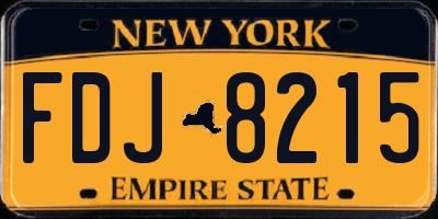 NY license plate FDJ8215