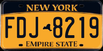 NY license plate FDJ8219