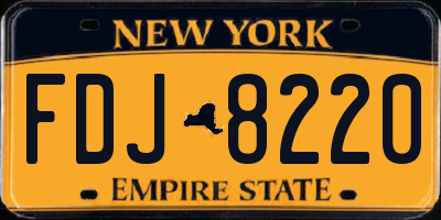 NY license plate FDJ8220