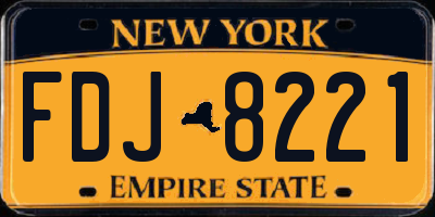 NY license plate FDJ8221