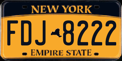 NY license plate FDJ8222