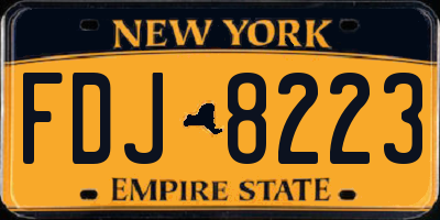 NY license plate FDJ8223