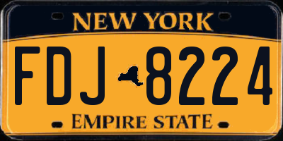 NY license plate FDJ8224