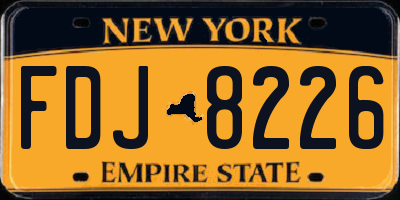 NY license plate FDJ8226
