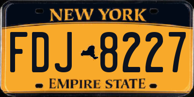 NY license plate FDJ8227