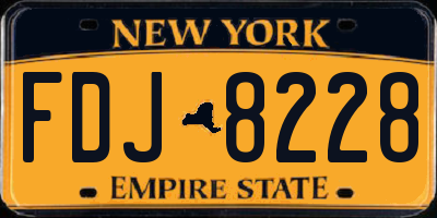 NY license plate FDJ8228