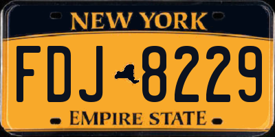 NY license plate FDJ8229