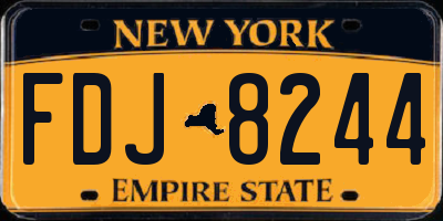NY license plate FDJ8244