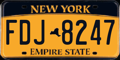NY license plate FDJ8247
