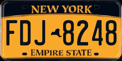 NY license plate FDJ8248