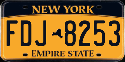 NY license plate FDJ8253