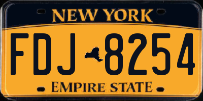 NY license plate FDJ8254
