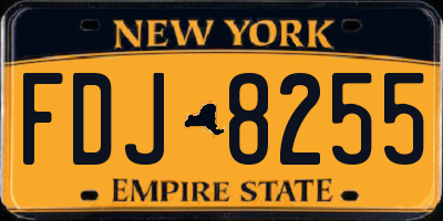 NY license plate FDJ8255