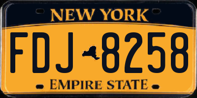 NY license plate FDJ8258