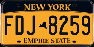 NY license plate FDJ8259