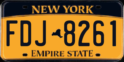 NY license plate FDJ8261