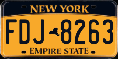 NY license plate FDJ8263