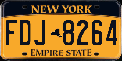 NY license plate FDJ8264